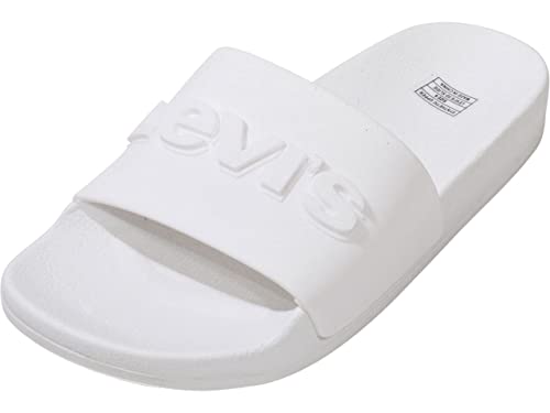 Levi's Womens 3D Slide Slip-on Sandal Shoe, White, 6 M