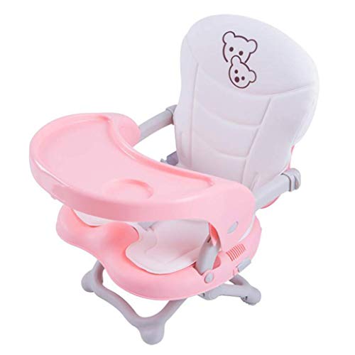 XHHWZB Portable Travel High Chair, Travel Booster Baby Seat Baby Table Seat 0-4 Years Old (Color : Pink)