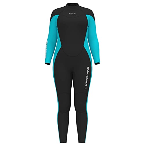 Hevto Wetsuits Plus Size Men and Women 3mm Neoprene Full Scuba Diving Suits Surfing Swimming Long Sleeve Keep Warm Back Zip for Water Sports (3.Plus Size-Women Blue, ST)