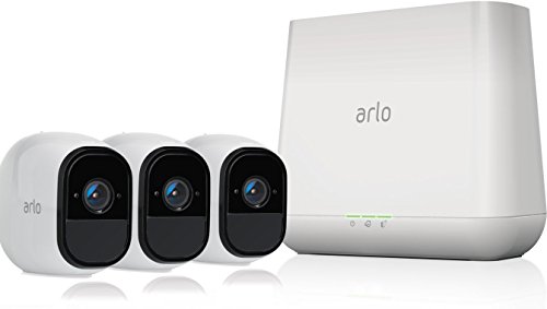 Arlo Technologies Pro -Wireless Home Security Camera System with Siren|Rechargeable,Night Vision,Indoor/Outdoor,HD Video,2-Way Audio,Wall Mount|Cloud Storage Included|3 Camera Kit (VMS4330), White