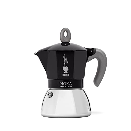 Bialetti - Moka Induction, Moka Pot, Suitable for all Types of Hobs, 6 Cups Espresso (7.9 Oz Espresso), Black
