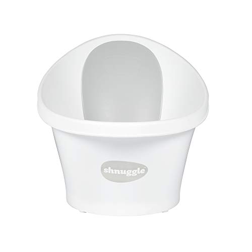 Shnuggle Baby Bath Tub - Compact Support Seat for Newborns, Wash Infants and Make Bath Time Easy, 0-12m, Grey
