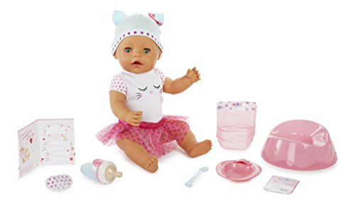 BABY Born Interactive Doll- Green Eyes Pink/White, 7 x 13 x 15'