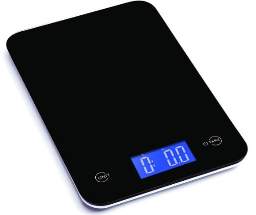 Ozeri Touch Professional Digital Kitchen Scale in Tempered Glass, 18-Pound, Elegant Black