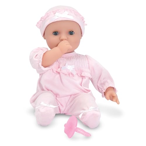 Melissa & Doug Mine to Love Jenna 12' Soft Body Baby Doll With Romper, Hat - Washable Doll Accessories, First For Toddlers 18 Months And Up