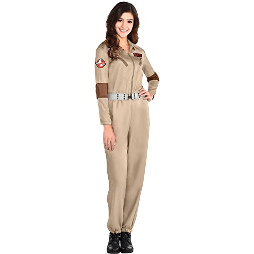 Party City Classic Ghostbusters Halloween Costume for Women, Medium (6-8), Includes Badges