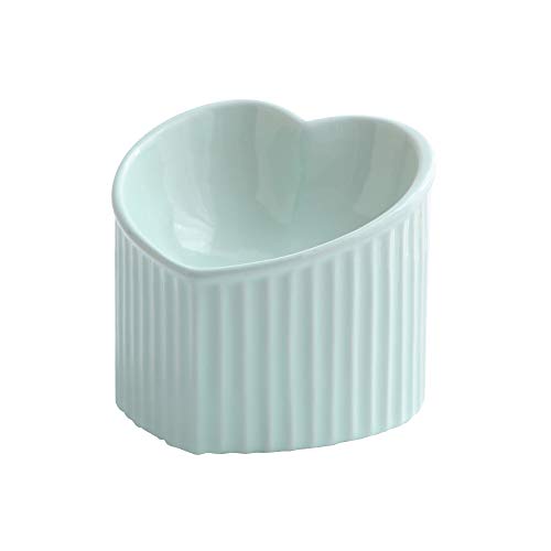 LIONWEI LIONWELI Ceramic Raised Cat Bowls, Tilted Elevated Food or Water Bowls, Stress Free, Backflow Prevention, Dishwasher and Microwave Safe, Lead & Cadmium Free