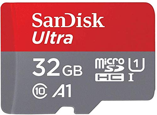 SanDisk 32GB Ultra microSDHC UHS-I Memory Card with Adapter - 98MB/s, C10, U1, Full HD, A1, Micro SD Card - SDSQUAR-032G-GN6MA