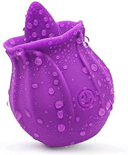 Rose Toy for Women Clitoral Stimulation Licking G-Spot Vibrator with Multiple Modes for Quick Orgasm Rose Sex Toys for Female Adult Couple Purple-ST07103
