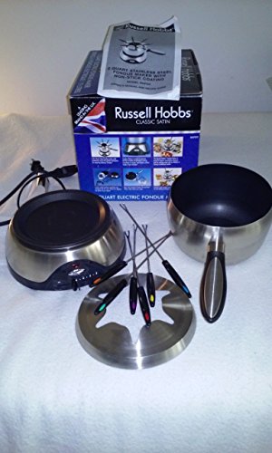 Russell Hobbs RHFD2 Stainless Steel Fondue Maker with Cast Aluminum Hot Plate