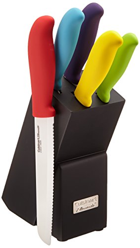 Cuisinart C59CE-C6P Elements Ceramic 6-Piece Cutlery Knife Block Set, Multicolored