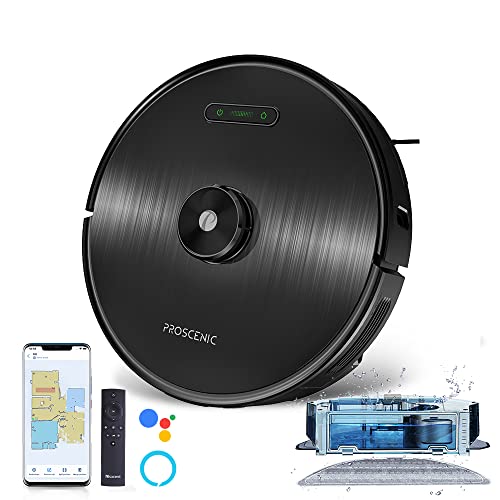 Proscenic M8 Robot Vacuum, Lidar Navigation, 3-in-1 Robotic Vacuum and Mop with 3000Pa Strong Suction, Multi-Floor Mapping, WiFi/ Alexa/ APP Connected, Ideal for Carpet/ Hardfloor/ Pet Hair