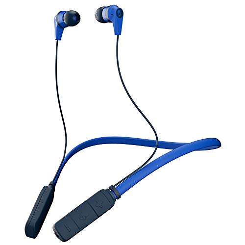 Skullcandy Ink'd Bluetooth Wireless Earbuds with Microphone, Noise Isolating Supreme Sound, 8-Hour Rechargeable Battery, Lightweight with Flexible Collar, Royal Blue