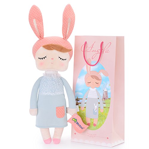 Plush Baby Bunny Doll Girl Gifts Soft First Dolls Easter Angela Girls Toy New Grey 13 Inches + Gift Bag