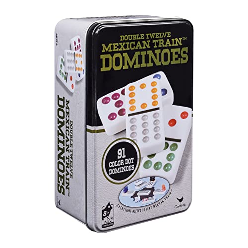 Double 12 Color Dot Dominoes in Collectors Tin (styles will vary)
