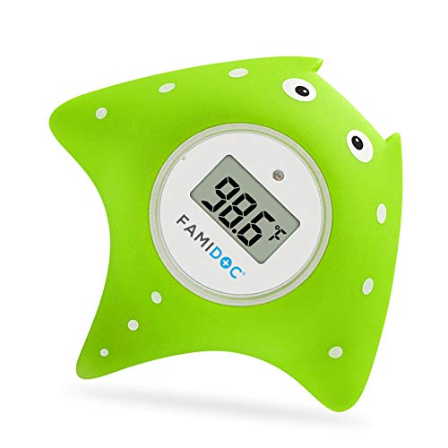 Baby Bath Thermometer with Room Thermometer - Famidoc FDTH-V0-22 New Upgraded Sensor Technology for Baby Health Bath Tub Thermometer Water Thermometer(Green)