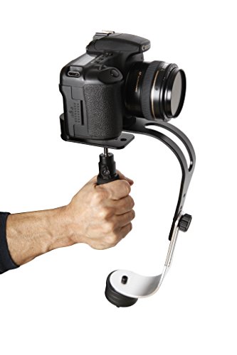 The Official Roxant Pro Video Camera Stabilizer Limited Edition (Midnight Black) with Low Profile Handle for GoPro, Smartphone, Canon, Nikon - or Any Camera up to 2.1 lbs. - Comes with Phone Clamp.