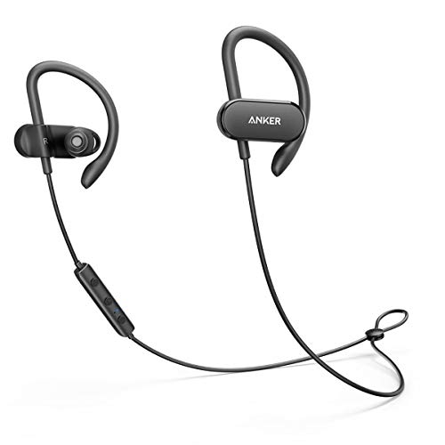 [Upgraded] Anker SoundBuds Curve Wireless Headphones, 18H Battery, IPX7 Waterproof Bluetooth Headphones, Bluetooth 5.0, Built in Mic and Carry Pouch, SweatGuard Technology for Workout, Gym, Running