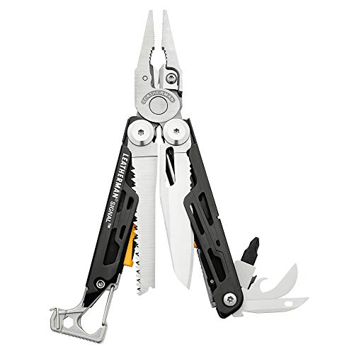 LEATHERMAN, Signal Camping Multitool with Fire Starter, Hammer and Emergency Whistle, Stainless Steel (FFP)
