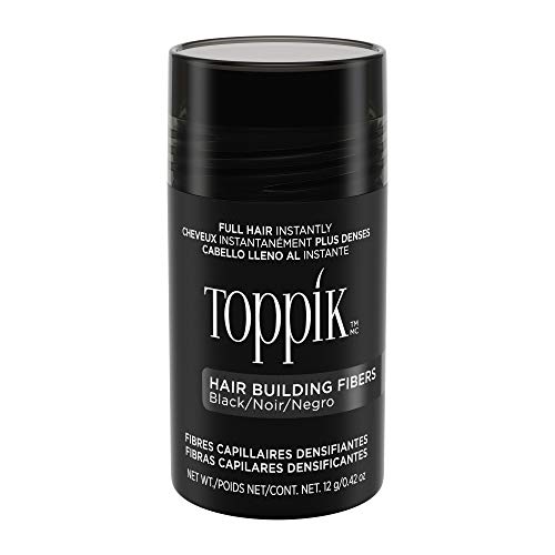 Toppik Hair Building Fibers, Black, 12g | Fill In Fine or Thinning Hair | Instantly Thicker, Fuller Looking Hair | 9 Shades for Men & Women