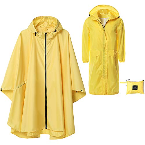 1 Long Rain Jacket with 1 Plus Size Raincoat (Yellow-series Bundle)