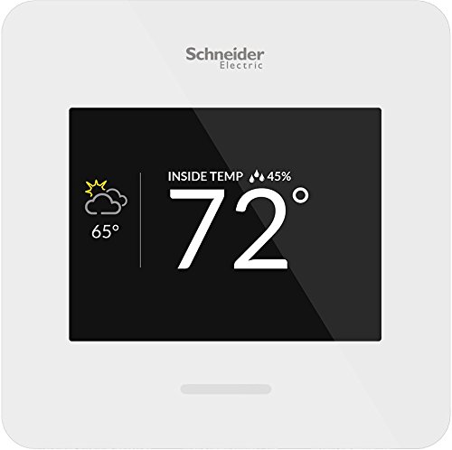 Schneider Electric Wiser Air Wi-Fi Smart Thermostat with Comfort Boost- White, Compatible with Alexa.