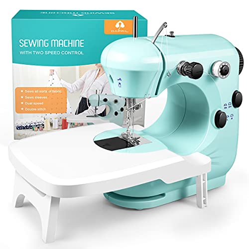 Sewing Machine, Mini Sewing Machine for Beginner with Eco-Friendly Material, Dual Speed Portable Sewing Machine with Extension Table, Light - Easy to Use, Best Gift for Kids and Women, Space Saver