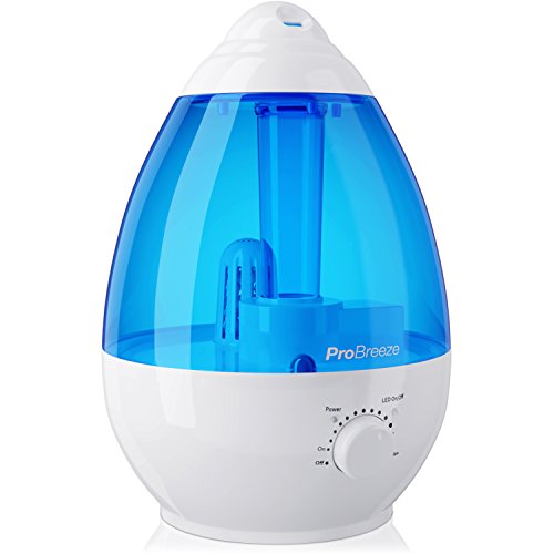 Pro Breeze Humidifiers for Bedroom - 3.8L Ultrasonic Cool Mist Humidifier for Babies, Air Humidifier for Large Room, Whisper Quiet Operation, Automatic Shut off and Night Light Function