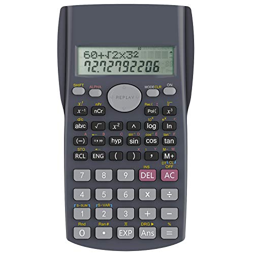 Helect 2-Line Engineering Scientific Calculator, Suitable for School and Business (Black)