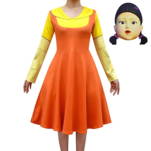 Squid Game Costume Doll Girls Dresses Winter Long Sleeve Party Gifts for Girls 110-150