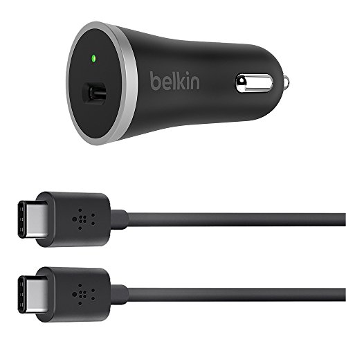 Belkin USB-C (USB Type C) Car Charger with 4-Foot USB-C Cable (3 Amp / 15 Watt)