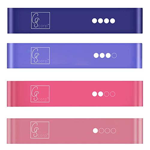 GearbyScorp Signature 4-Piece Latex Bands – Resistance Loop Bands for Women – Fitness Resistance Bands with Gradual Intensity – Resistance Bands for Fitness, Yoga, Pilates – 4pcs