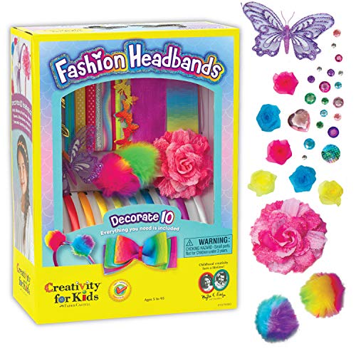 Creativity for Kids Fashion Headband Making Kit - Makes 10 DIY Headbands, Arts and Craft Kits for Ages 5-7+, Kids Activities, Birthday Gifts for Girls