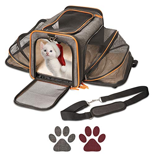 Petpeppy.com The Original Airline Approved Expandable Pet Carrier by Pet Peppy- Two Side Expansion, Designed for Cats, Dogs, Kittens,Puppies - Extra Spacious Soft Sided Carrier! (Black)