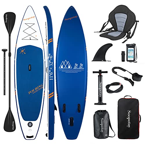 Soopotay SUP Inflatable Paddle Boards for Adults, 11'6'' x 32'' x 6'' Stand Up Paddleboard, Blow Up Paddle Board with Kayak Function, iSUP Package Includes
