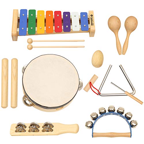 Kids Play Musical Toy Set, Percussion Toy Set with 13 Pcs Music Instruments, Best Gifts for Kids
