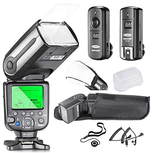 Neewer NW565EX i-TTL Slave Flash Kit for Nikon DSLR Camera Such as D7100 D7000 D5300 D5200,Include:(1) NW565N Flash +(1) 2.4GHz Wireless Trigger+Hard&Soft Flash Diffuser+Lens Cap Holder+N1&N3 Cable