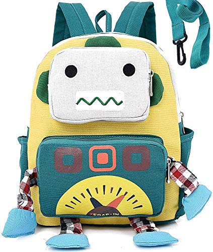 Toddler Kid Backpack with Leash Robot Boy with Strap Animal Daycare Preschool Bag