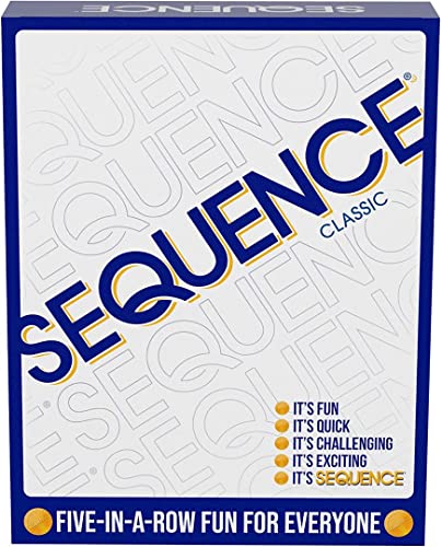 SEQUENCE- Original SEQUENCE Game with Folding Board, Cards and Chips by Jax ( Packaging may Vary ) White, 10.3' x 8.1' x 2.31'