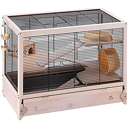 Ferplast FSC Wooden Cage for Hamsters HAMSTERVILLE, Mouse and Small Rodents, Multi Storey, Accessories Included
