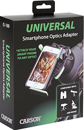 Carson Universal Smart Phone Optics Digiscoping Adapter for Binoculars Spotting Scopes Monoculars Telescopes Microscopes and More (IS-100)