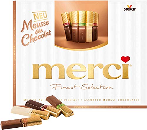 Merci Finest Selection - Mousse au Chocolat Variety with 4 exquisite mousse chocolate specialties 210 g, Merci/Germany
