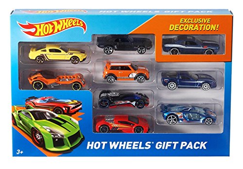 Hot Wheels Basic Car 9-Pack of 1:64 Scale Vehicles with 1 Exclusive Car, Modern & Vintage Models, Toy for Collectors & Kids 3 Years Old & Older