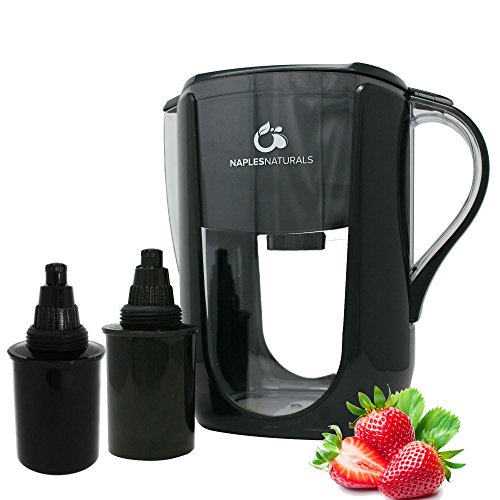 Naples Naturals EF Alkaline Water Filter Pitcher - Removes Chlorine and Contaminants Plus Increases pH Black-ii