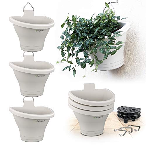 Hanging Vertical Planter, NEWKITS 3 Pcs Modular Hanging Planters Free Combination Wall Planter for Yard Garden Outdoor and Indoor Hanging Decorations - White