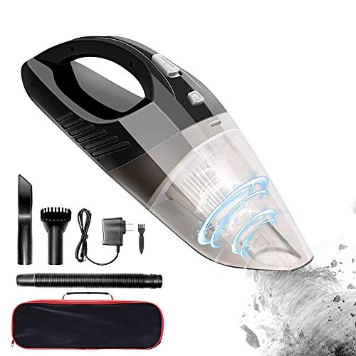 JackMo Handheld Vacuum, Hand held Vacuum Cordless with Powerful Suction, Light Weight Portable Vacuum Cleaner for Home/Car, Black Wet Dry Hand Vac