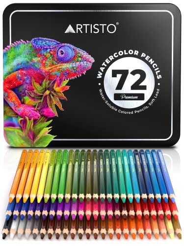 Artisto Premium Watercolor Pencils | Set of 72, Quality 4mm Soft Core Leads, Water-Soluble Pencils, Perfect for Beginner & Advanced Artists