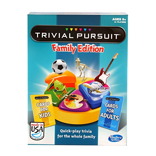 Hasbro Gaming Trivial Pursuit Game: Family Edition Board Game, Family Trivia Games for Adults and Kids, 2+ Players, Ages 8+ (Amazon Exclusive)