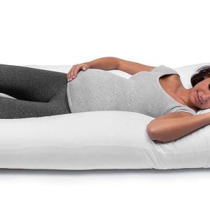 con funda 100% algodón Baby Pillow almohada para dormir de lado Jukki Cojín de lactancia Cojín de embarazo XXL 170 cm para madre y bebé